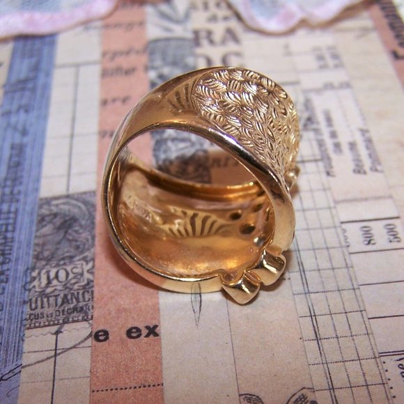 Ross Simons Sterling Silver Vermeil Chrysoprase and Crystal Fashion Ring - Picture 7 of 8